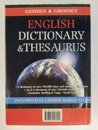 Image of ENGLISH DICTIONARY & THESAURUS: INCLUDES FULL COLOUR WORLD ATLAS